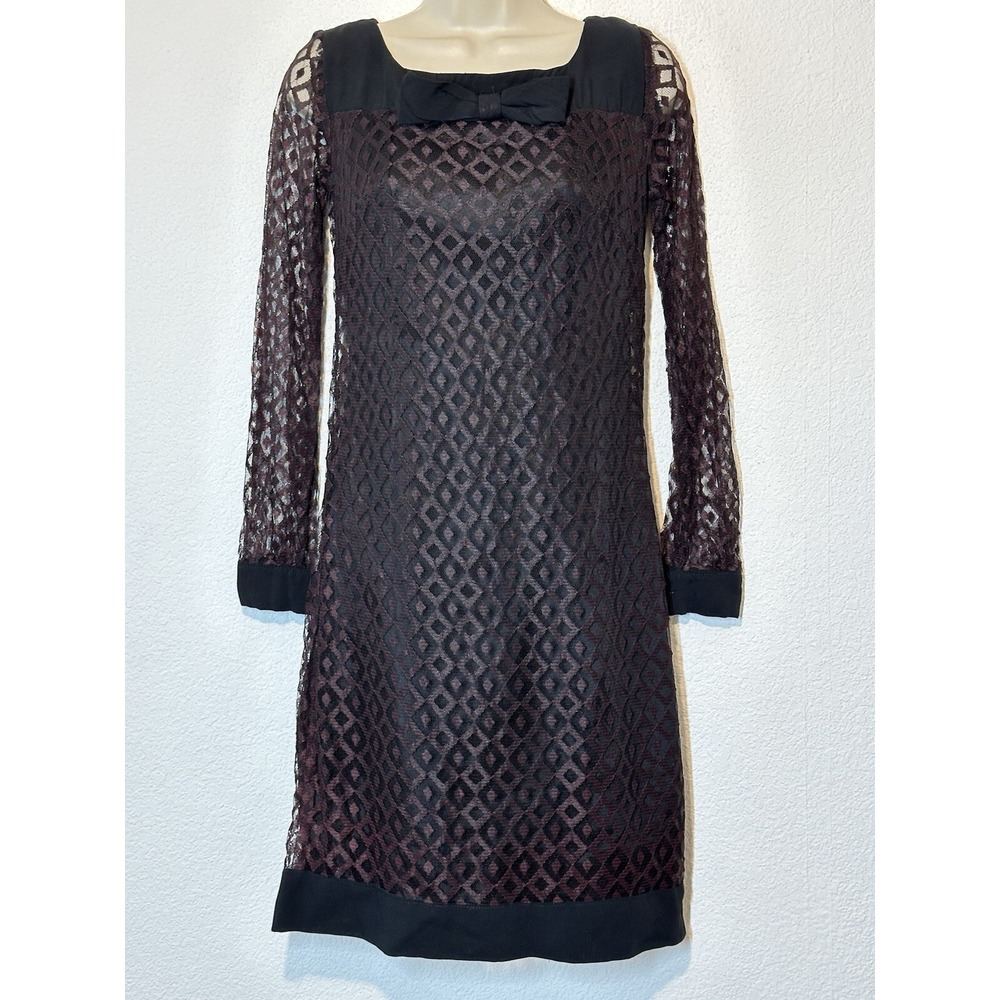 Vtg. Womens Size 9(M) Black Dress Burgundy Lace Overlay Whimsigoth Wednesday